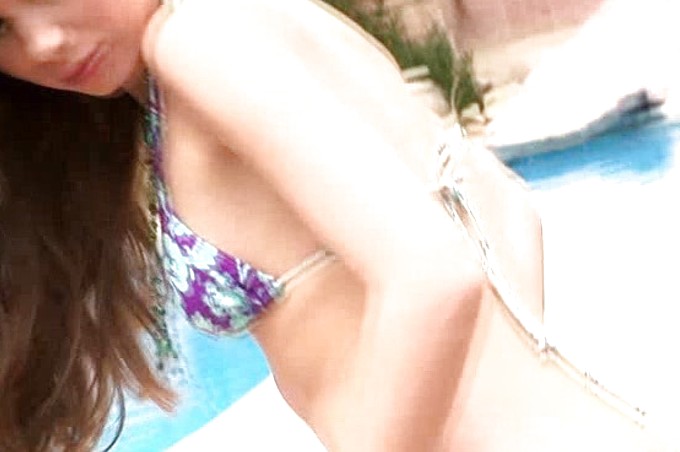 Capri Anderson Rubs Herself By The Poolside